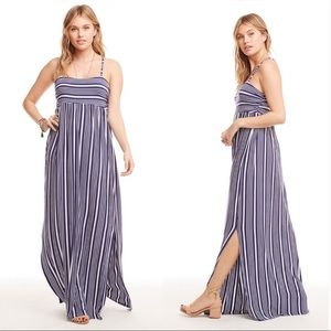 Chaser Blue & White Striped Maxi Dress Sz S